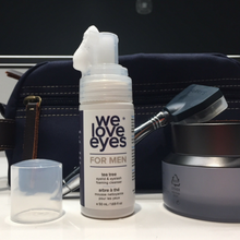 Load image into Gallery viewer, We Love Eyes Tea Tree Eyelid Foaming Cleanser for Men with Dopp Kit